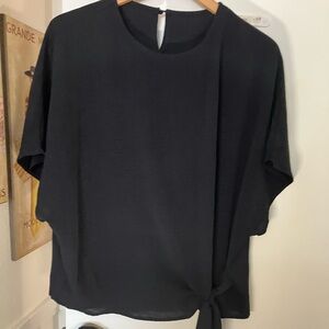 Elegant Black Women's Blouse with Side Knot